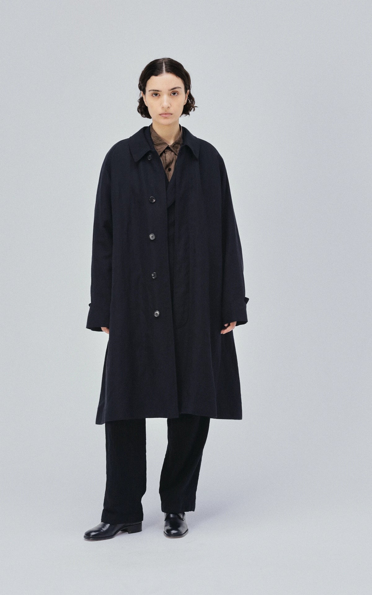 Kaptain Sunshine Cashmere Linen Walker Coat Black