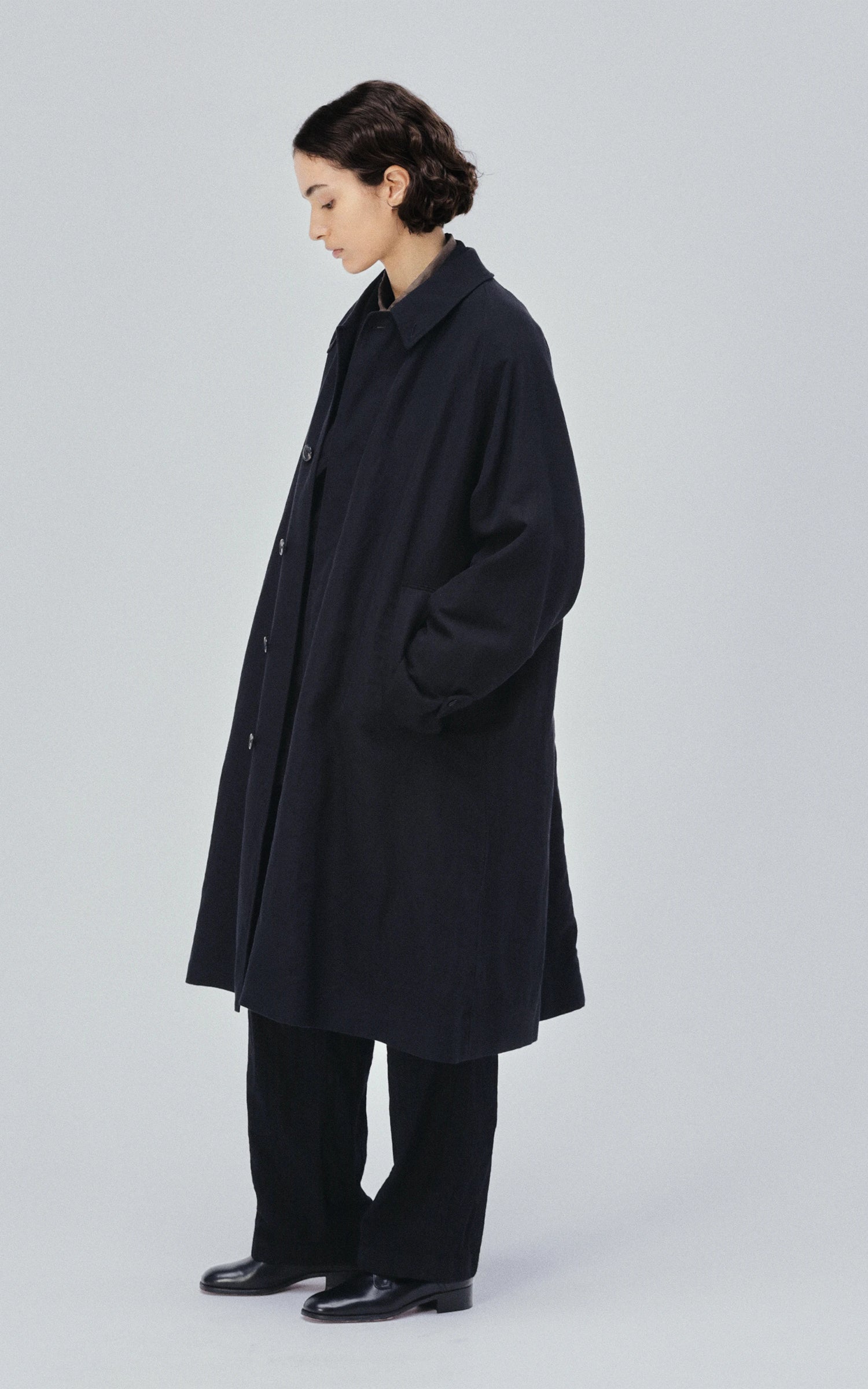 Kaptain Sunshine Cashmere Linen Walker Coat Black