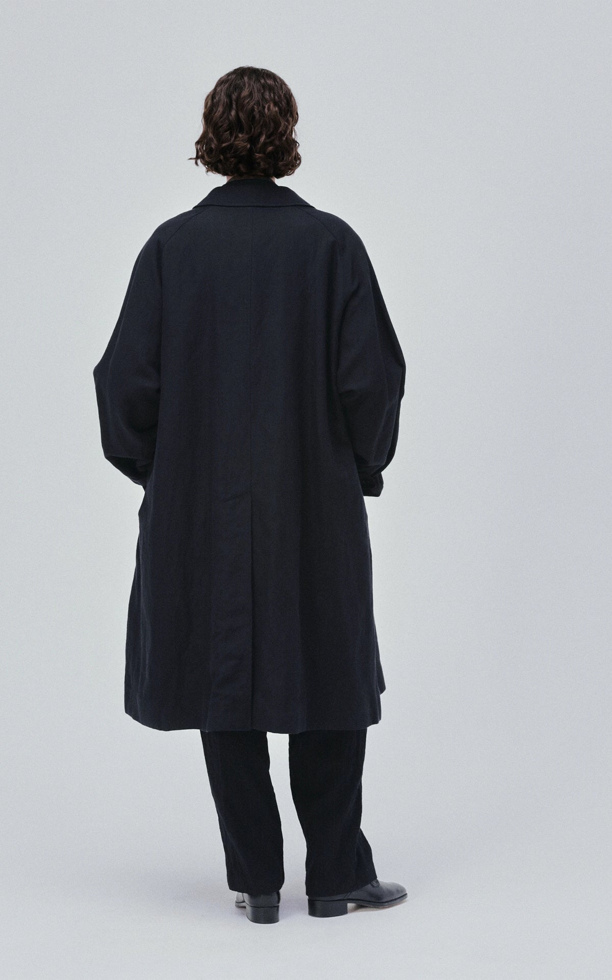 Kaptain Sunshine Cashmere Linen Walker Coat Black