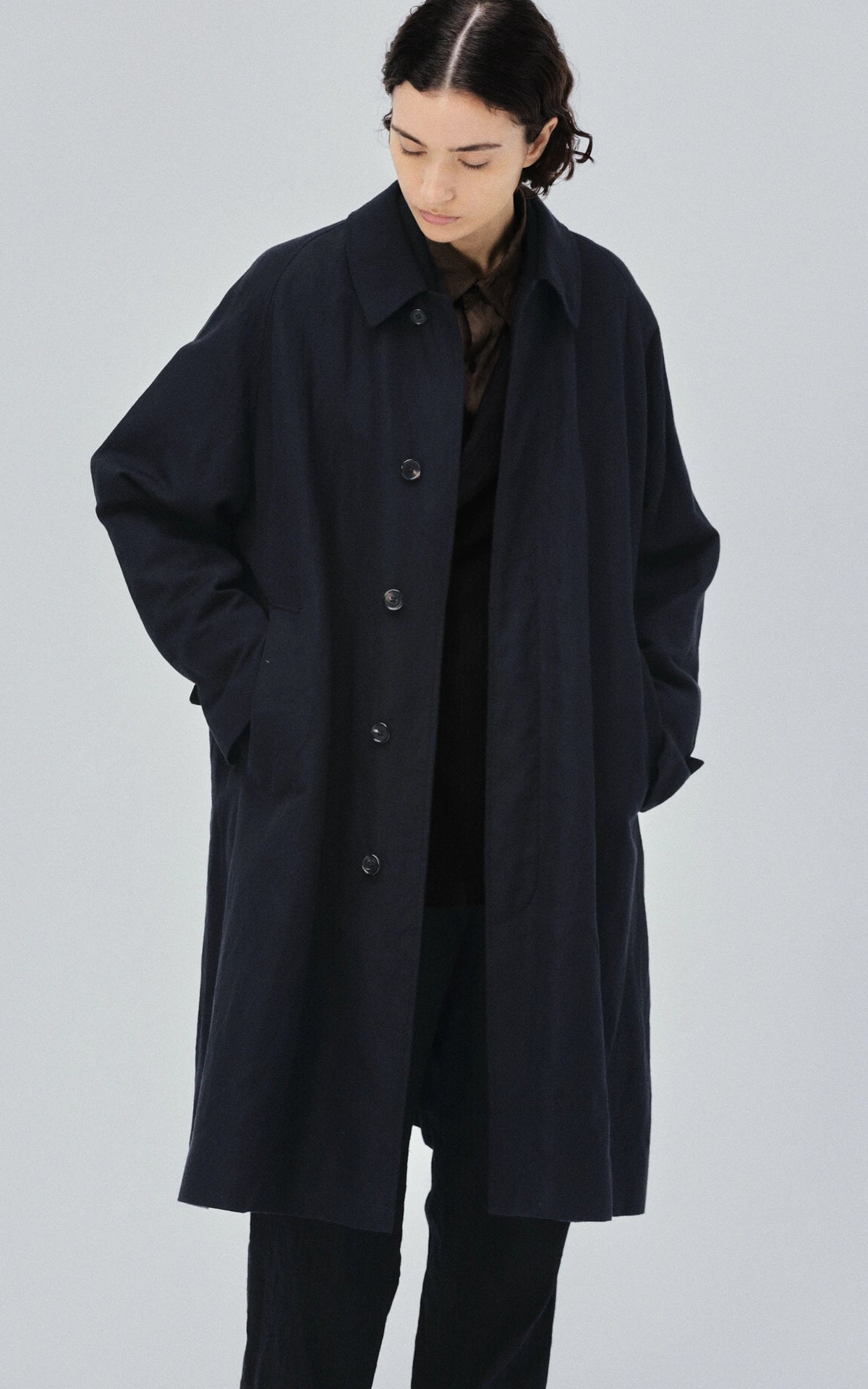 Kaptain Sunshine Cashmere Linen Walker Coat Black
