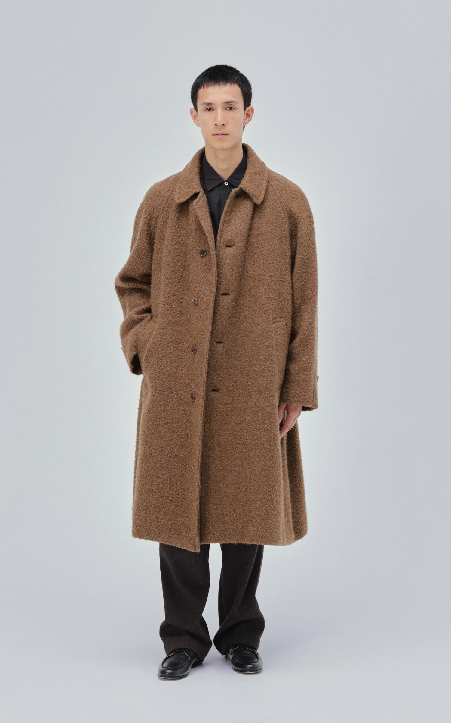 Kaptain Sunshine Napping Wool Umbrella Coat Top Khaki