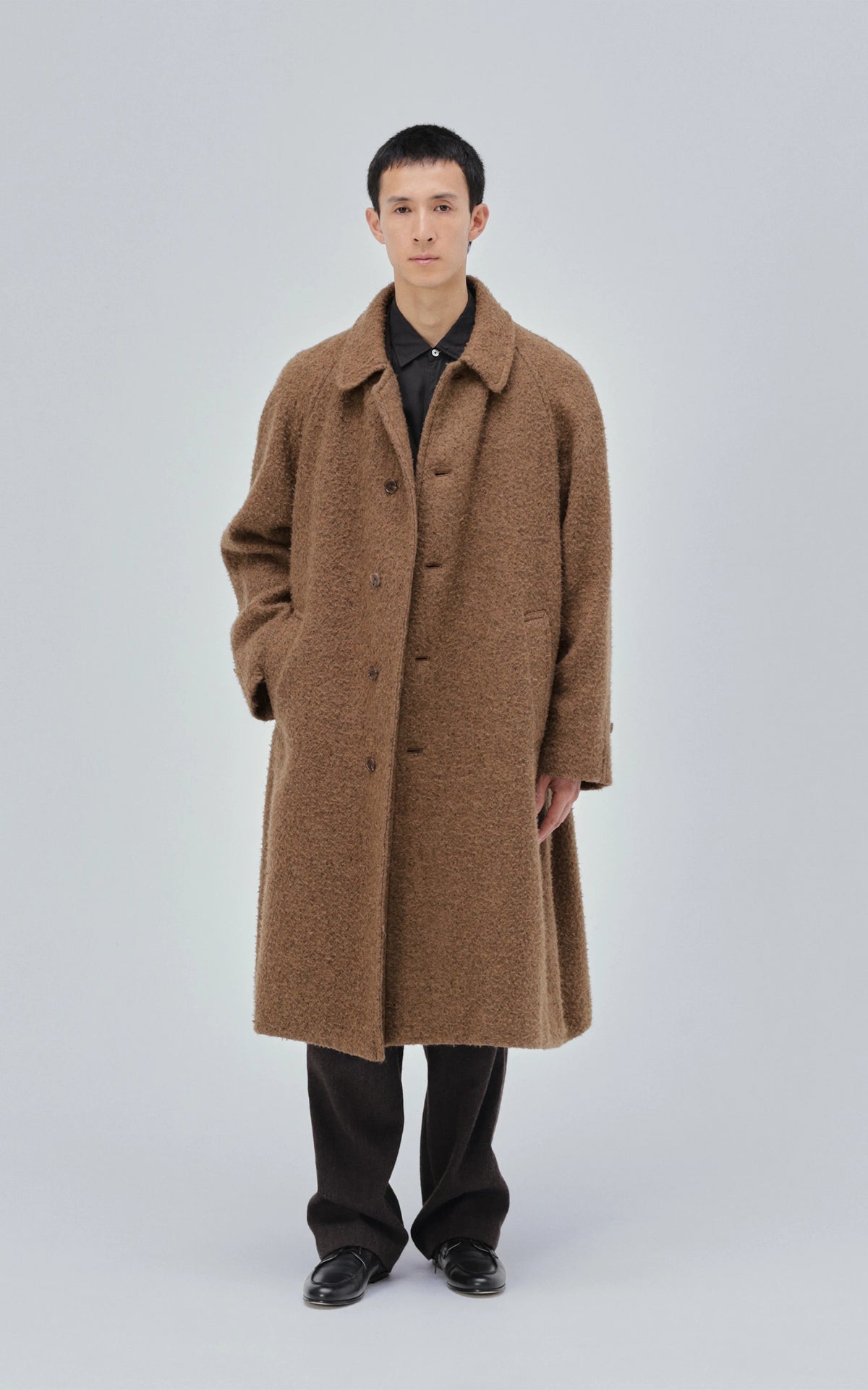 Kaptain Sunshine Napping Wool Umbrella Coat Top Khaki