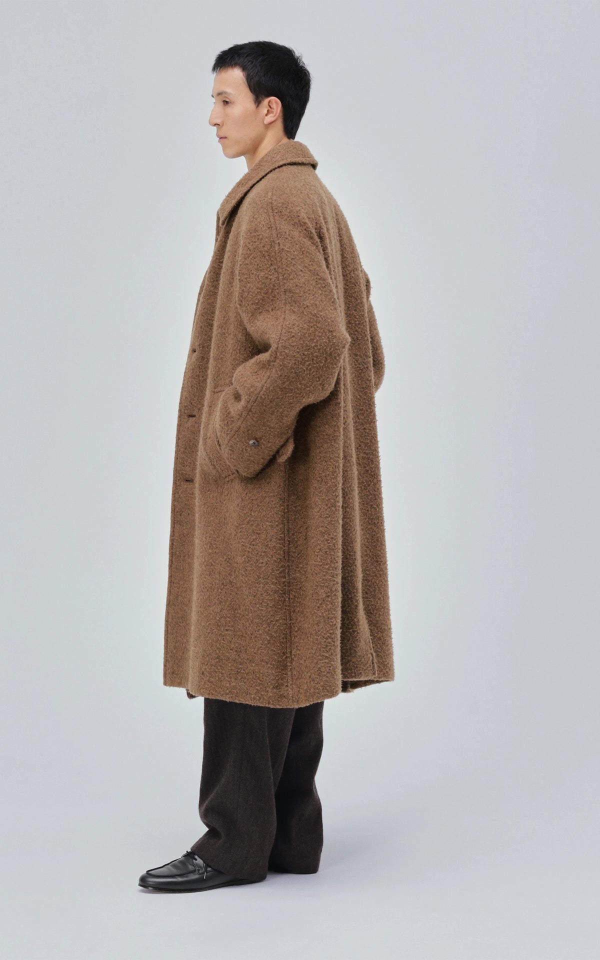 Kaptain Sunshine Napping Wool Umbrella Coat Top Khaki