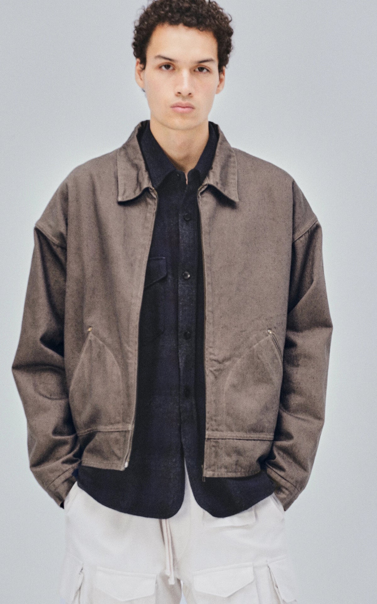 Kaptain Sunshine Dyed Denim Work Jacket Cub Brown