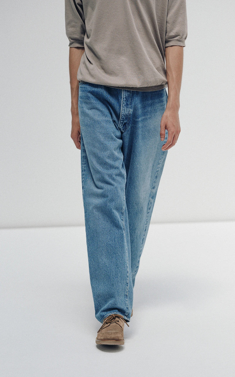 Kaptain Sunshine 5P Zipper Front Denim Pants Indigo Vintage Wash