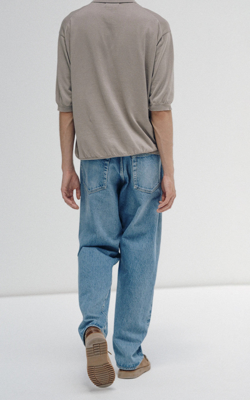 Kaptain Sunshine 5P Zipper Front Denim Pants Indigo Vintage Wash