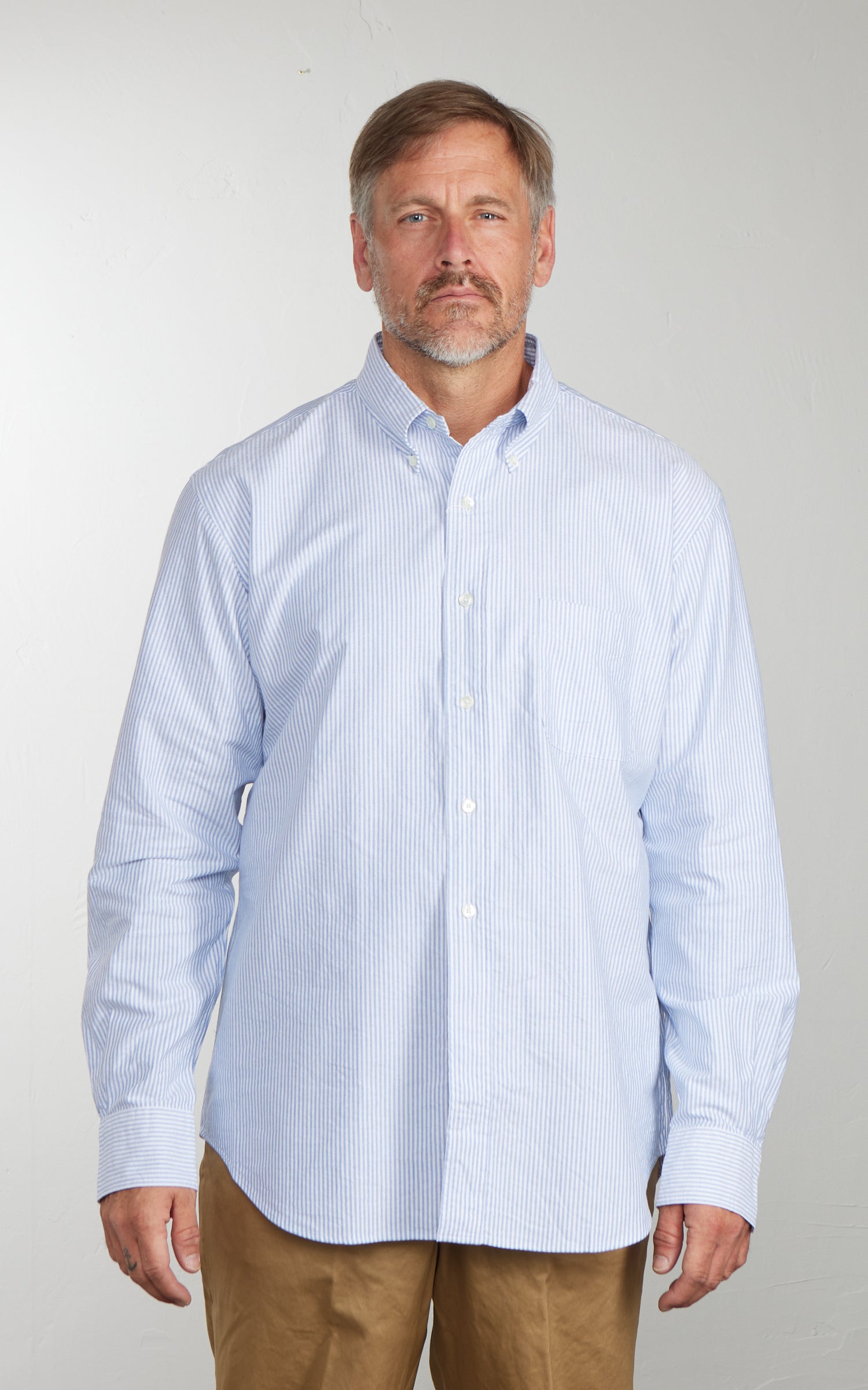 Kamakura Shirts Vintage Ivy Button-Down Oxford Shirt University Stripes Blue