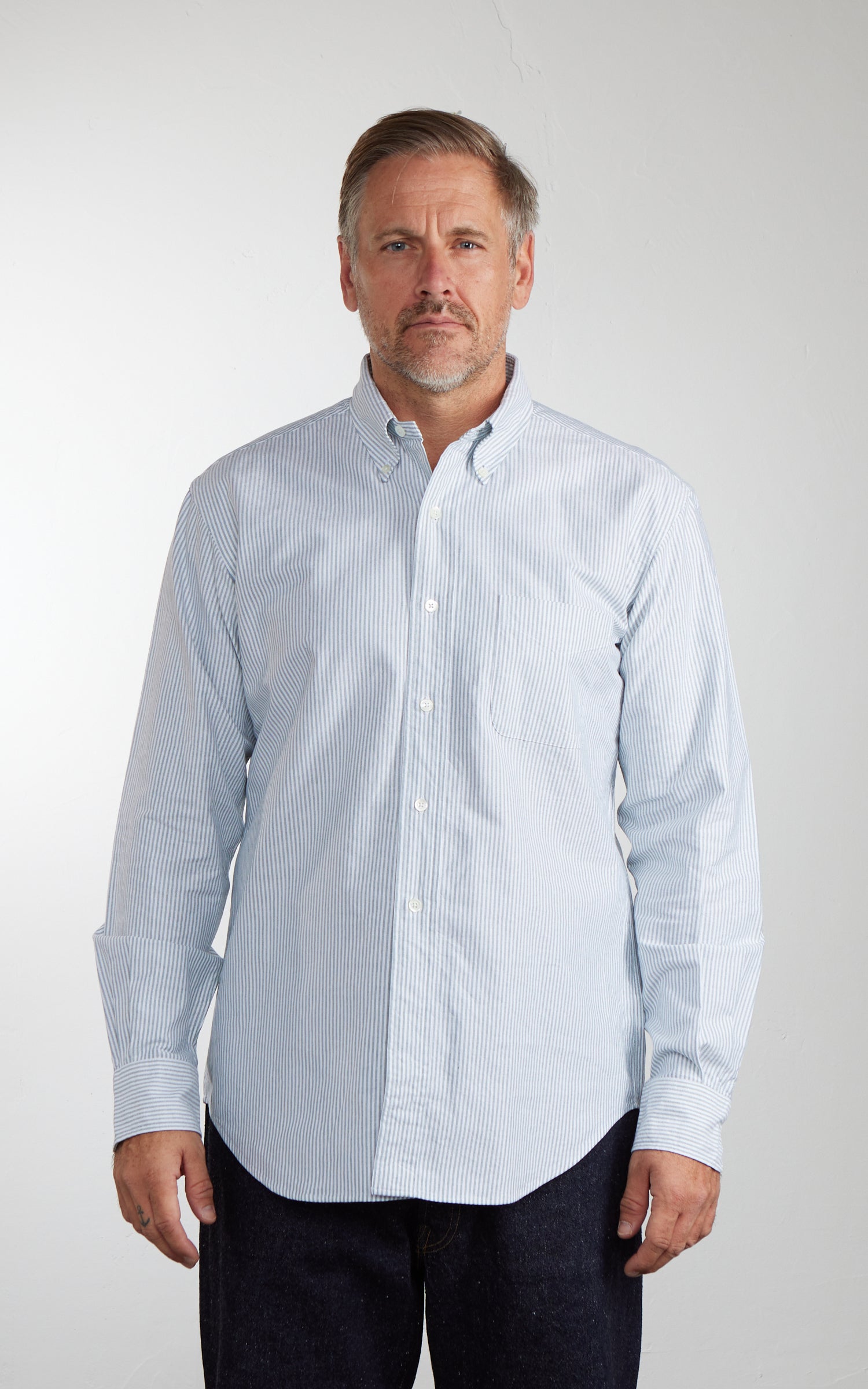 Kamakura Shirts Vintage Ivy Button-Down Oxford Shirt University Stripes Green