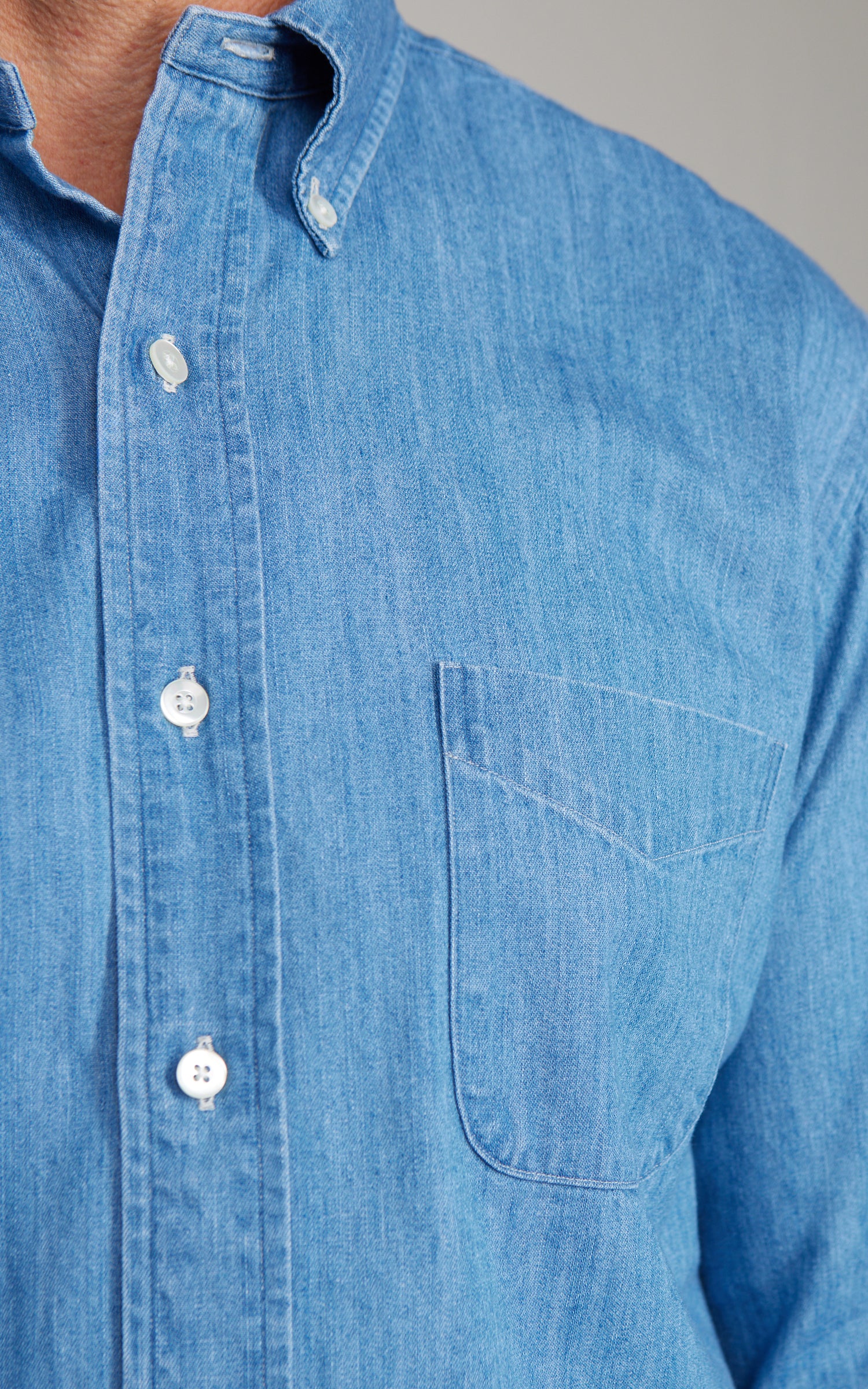 Kamakura Shirts Vintage Ivy Button-Down Japanese Denim Shirt Blue 7oz