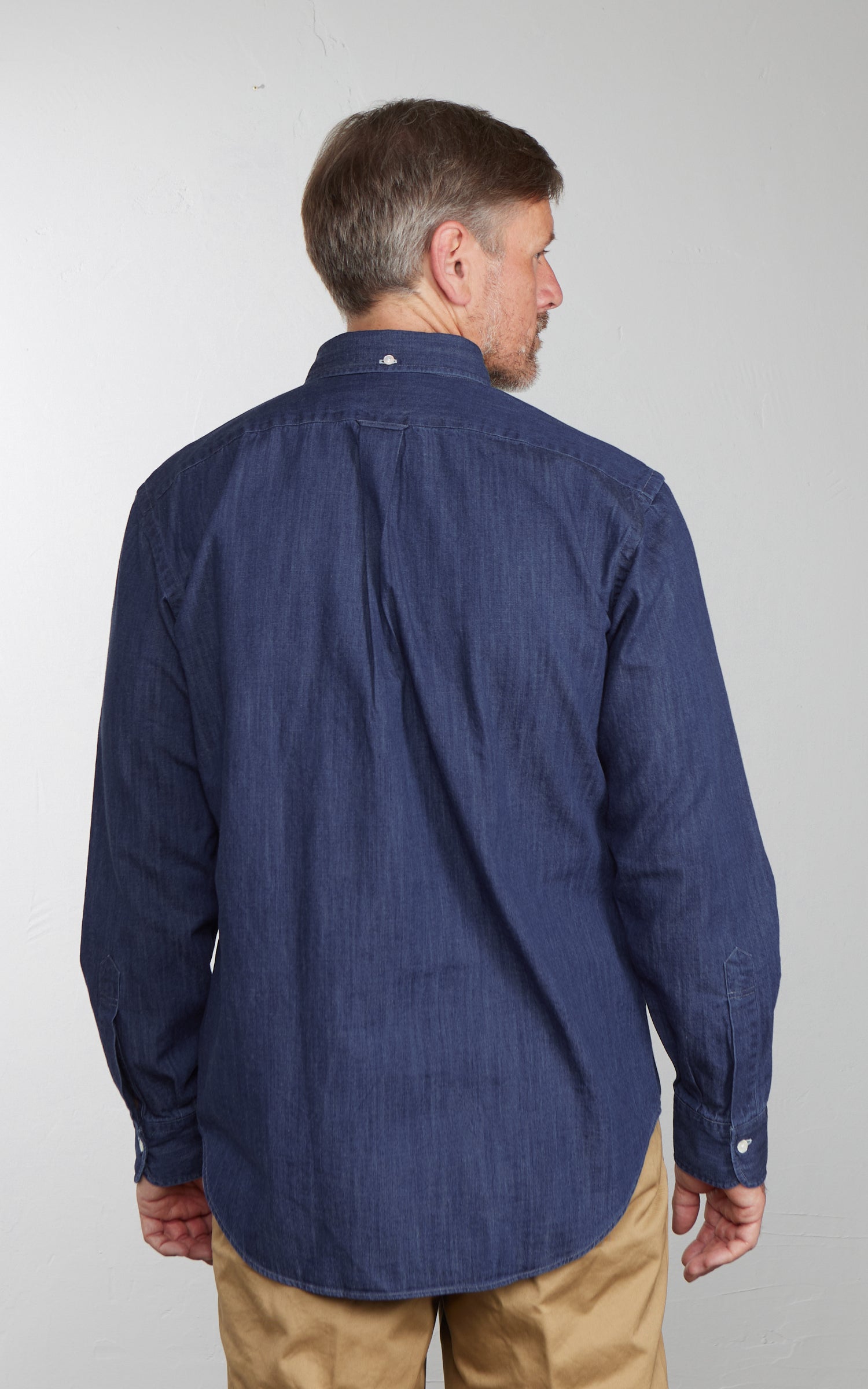 Kamakura Shirts Vintage Ivy Button-Down Japanese Denim Shirt Dark Blue 7oz