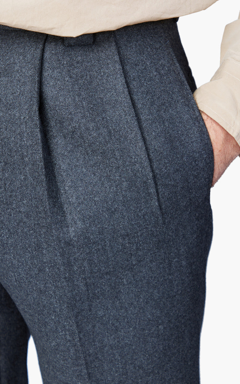 Kaptain Sunshine 2 Pleats Wide Trousers Wool Charcoal