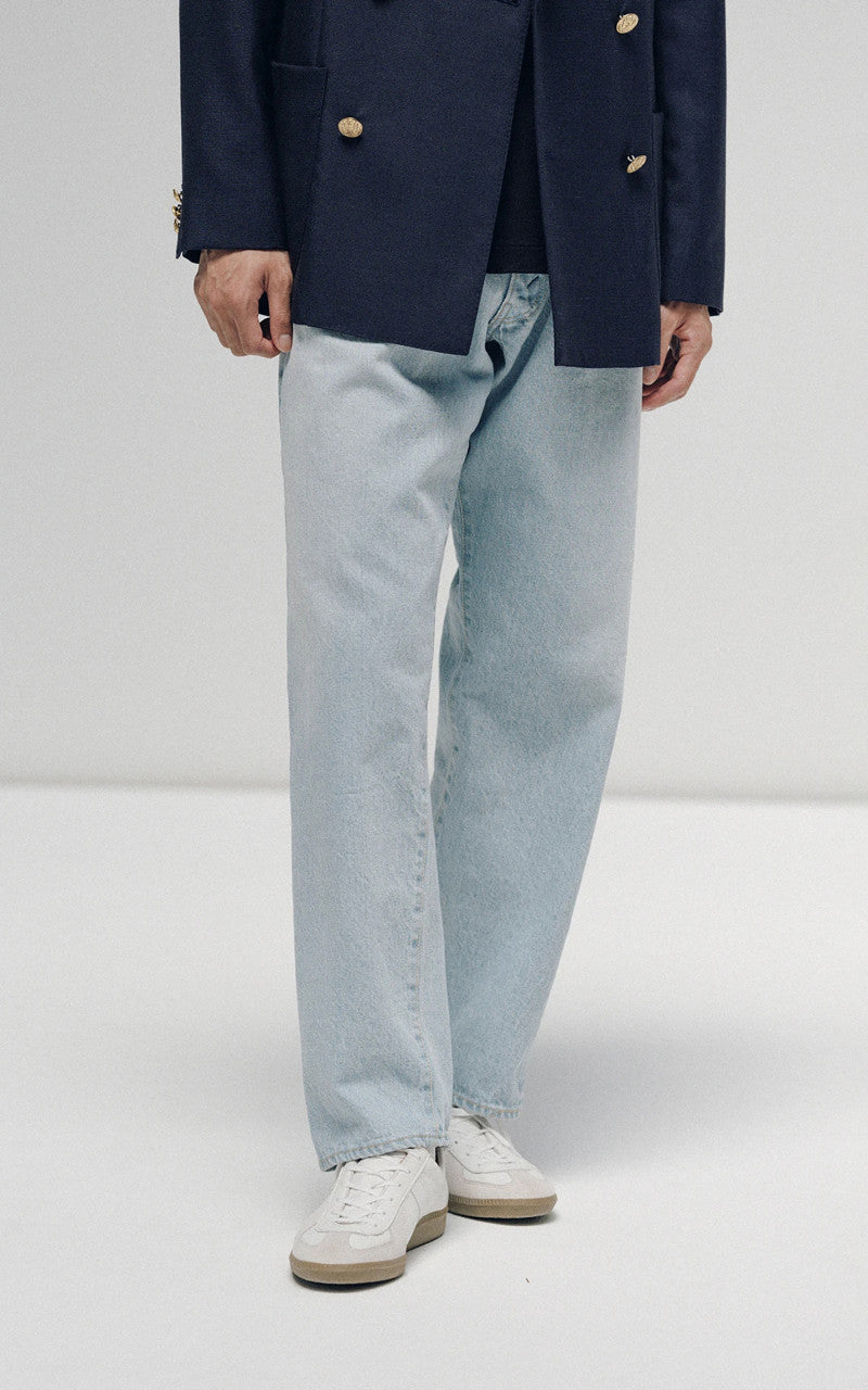 Kaptain Sunshine 5P Zipper Front Denim Pants Indigo Ice Wash