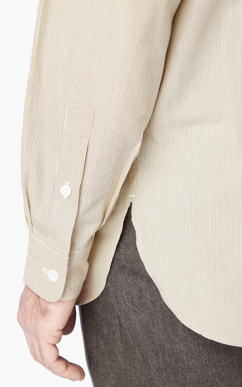 Kaptain Sunshine Cotton Pullover Standcollar Shirt Pin Stripe