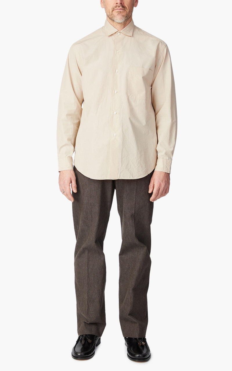 Kaptain Sunshine Cotton Semi Spread Collar Shirt Sand