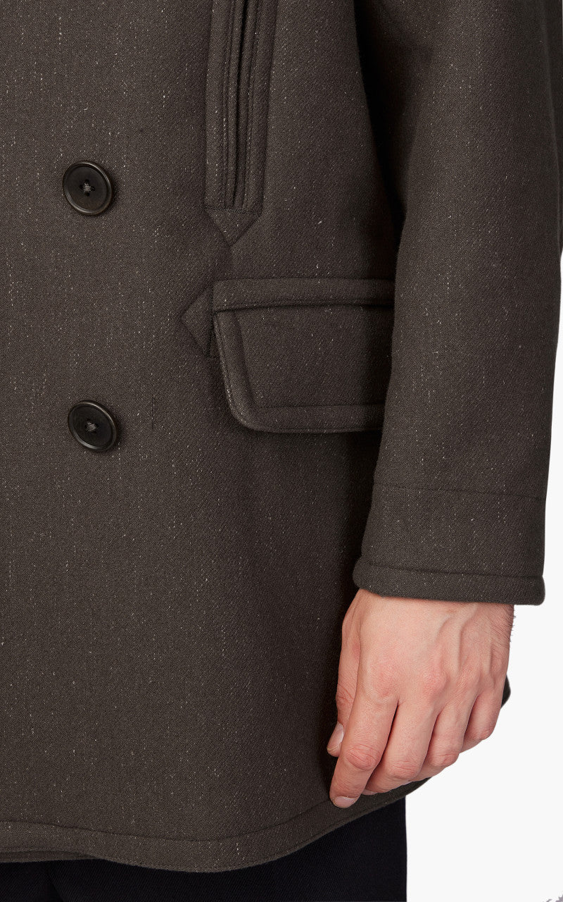 Kaptain Sunshine Pea Coat Melton Wool Loden Green