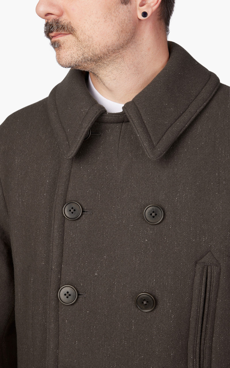 Kaptain Sunshine Pea Coat Melton Wool Loden Green