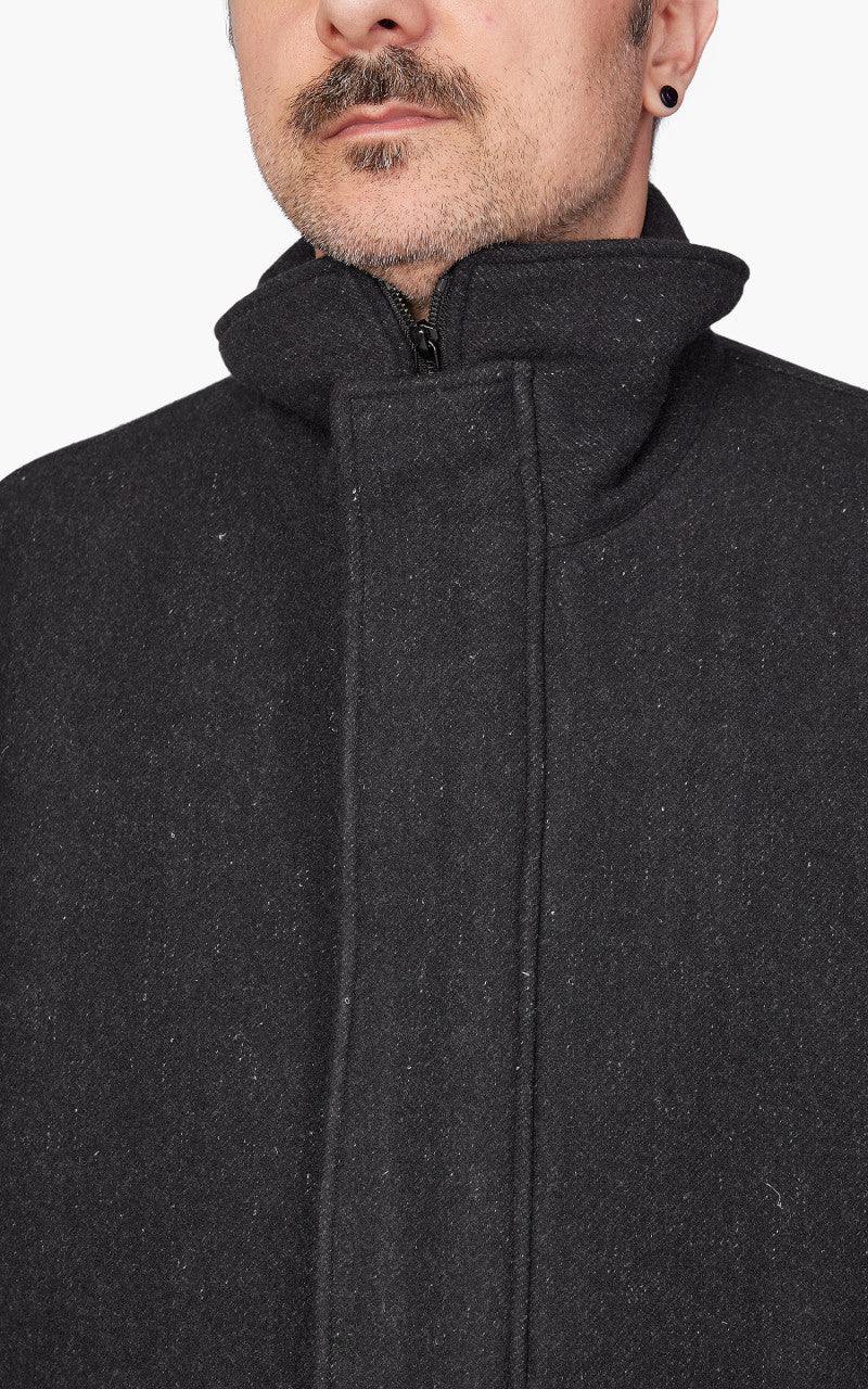 Kaptain Sunshine Short Mill Coat Melton Wool Charcoal