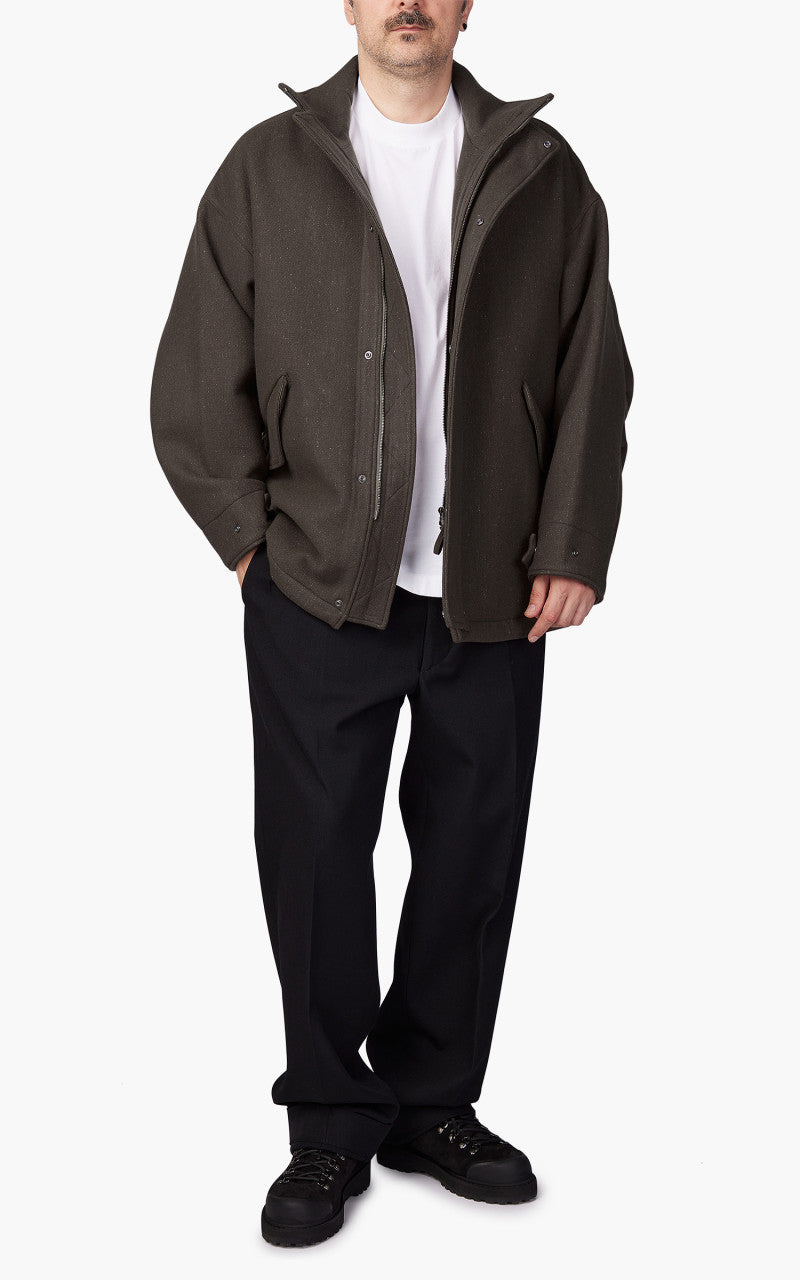【KHAITE】 tartan WOOL melton short COAT Checked Melton Wool Duffle Coat-Labour Union Clothing 22AW