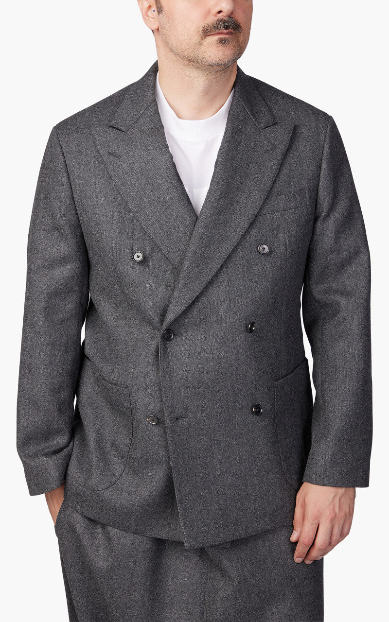 Kaptain Sunshine Double Breasted Jacket Charcoal