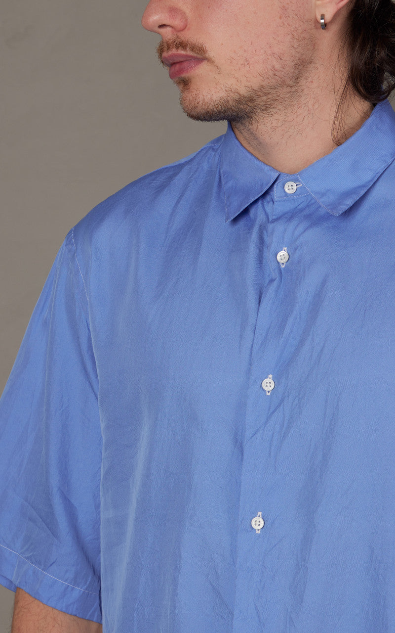 Kaptain Sunshine Short Sleeve Regular Collar Shirt Blue