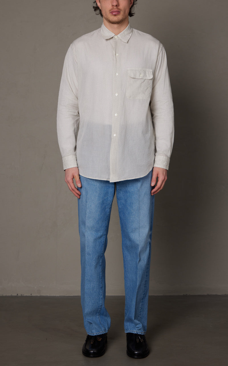 Kaptain Sunshine CPO Shirt White Pincheck