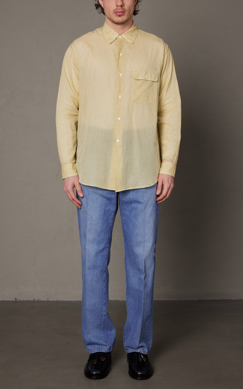 Kaptain Sunshine CPO Shirt Yellow Pincheck