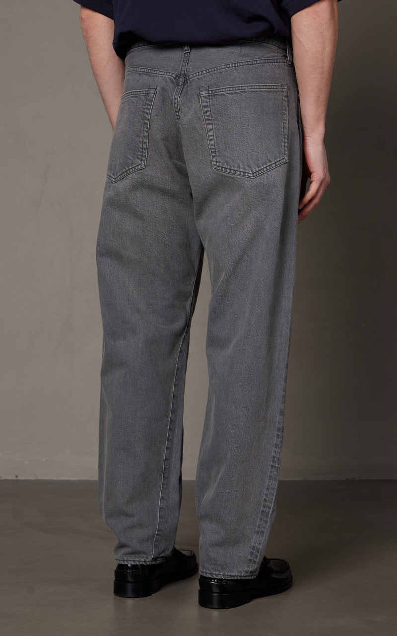 Kaptain Sunshine 5P Zipper Front Denim Pants Black Vintage Wash
