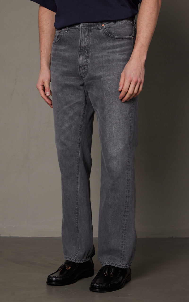 Kaptain Sunshine Skate Shoecut Denim Pants Black Vintage Wash