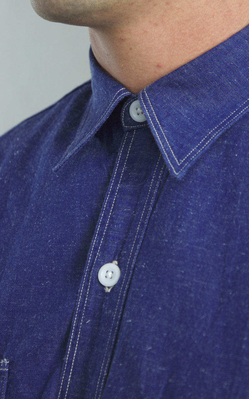 Kaptain Sunshine Work Shirt Cotton/Hemp Indigo Blue