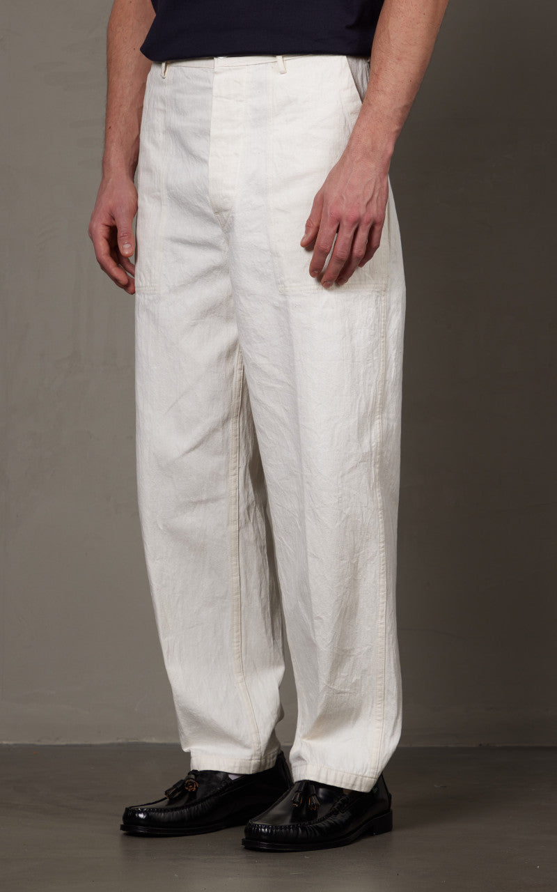 Kaptain Sunshine Baker Denim Pants White