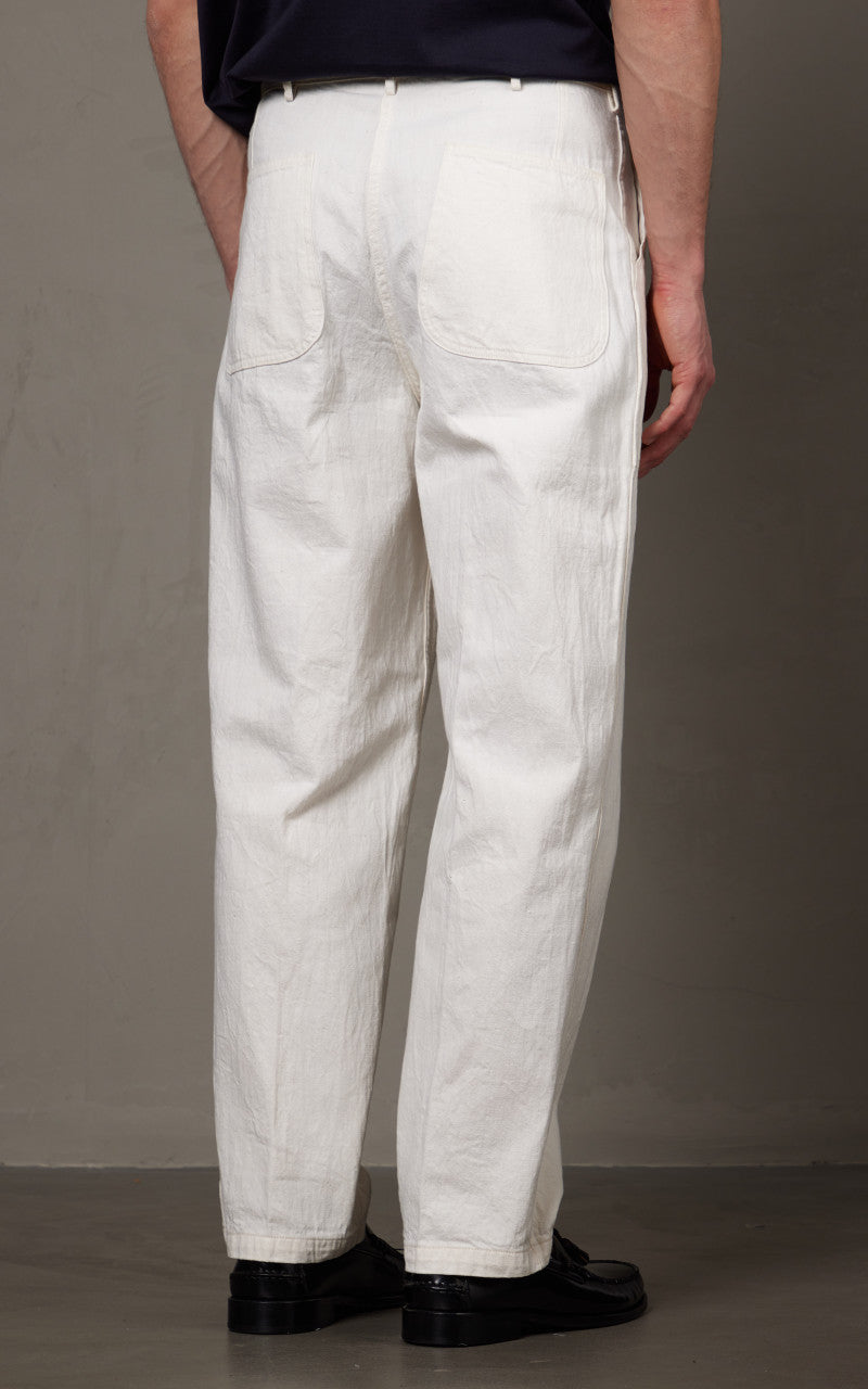 Kaptain Sunshine Baker Denim Pants White