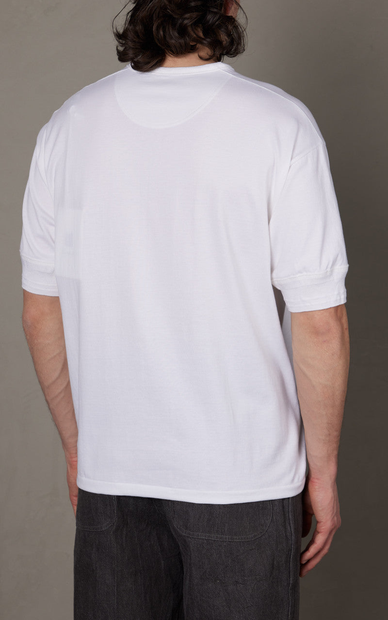 Kaptain Sunshine Suvin Supima Tube Henleyneck Tee Light White