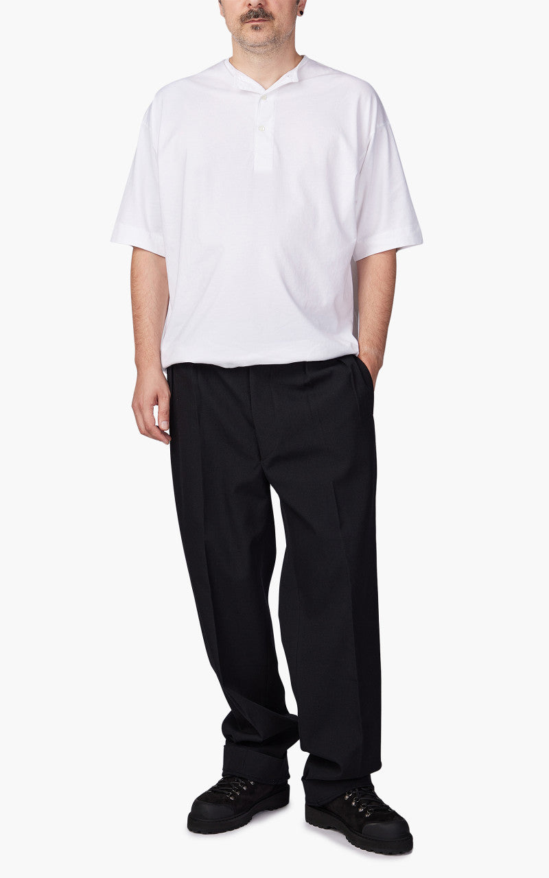 KAPTAIN SUNSHINE 2Pleats Trousers スラックス Kaptain Sunshine 2 Pleats Trousers Wool/Cotton Black