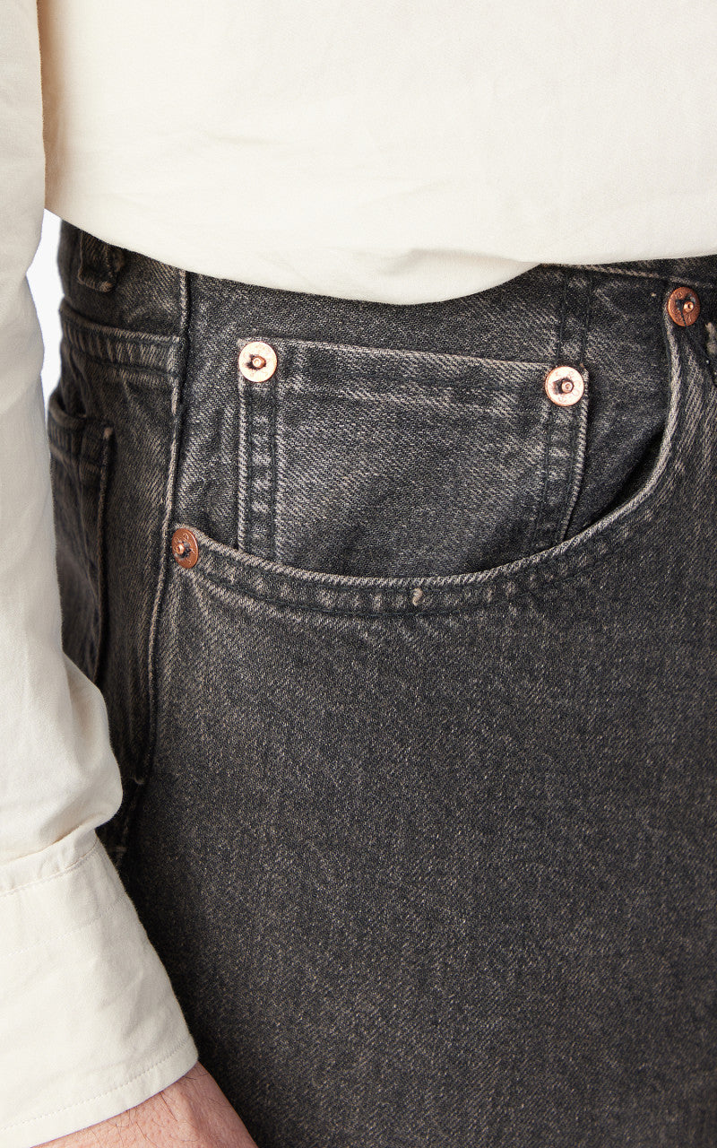 Kaptain Sunshine Skate Shoecut Denim Pants Vintage Wash Black