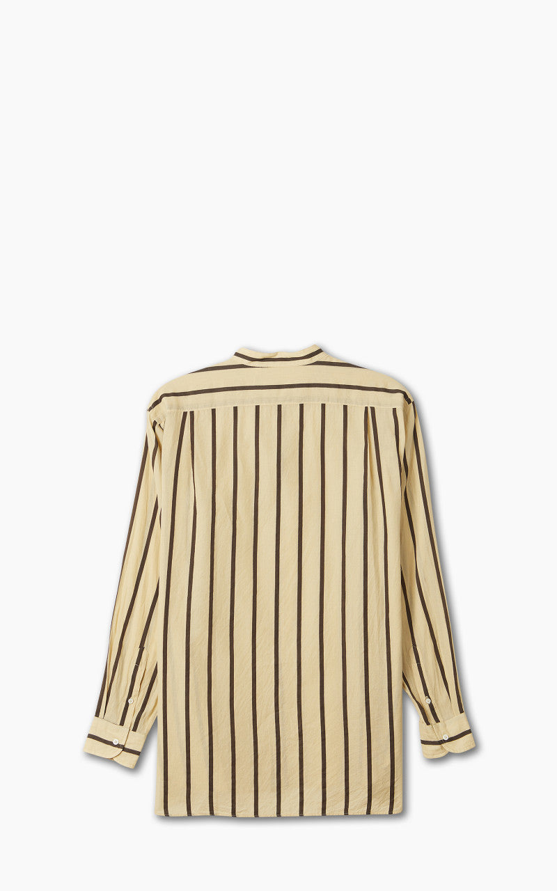 Kaptain Sunshine Stand Collar Shirt Beige Stripe