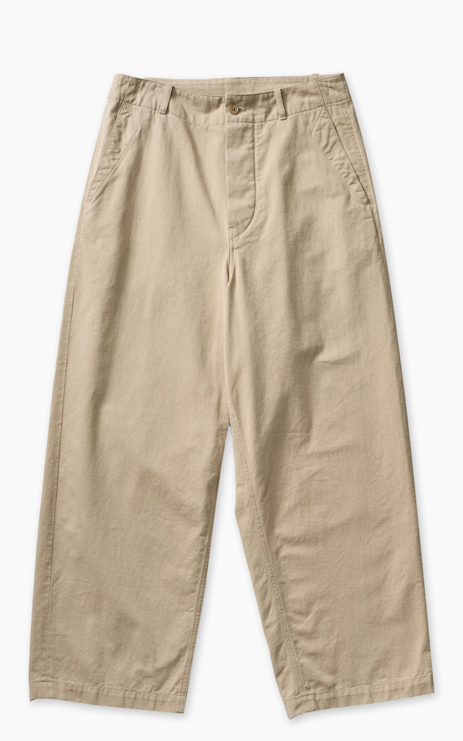 Kaptain Sunshine Cotton Drill Wide Pants Khaki