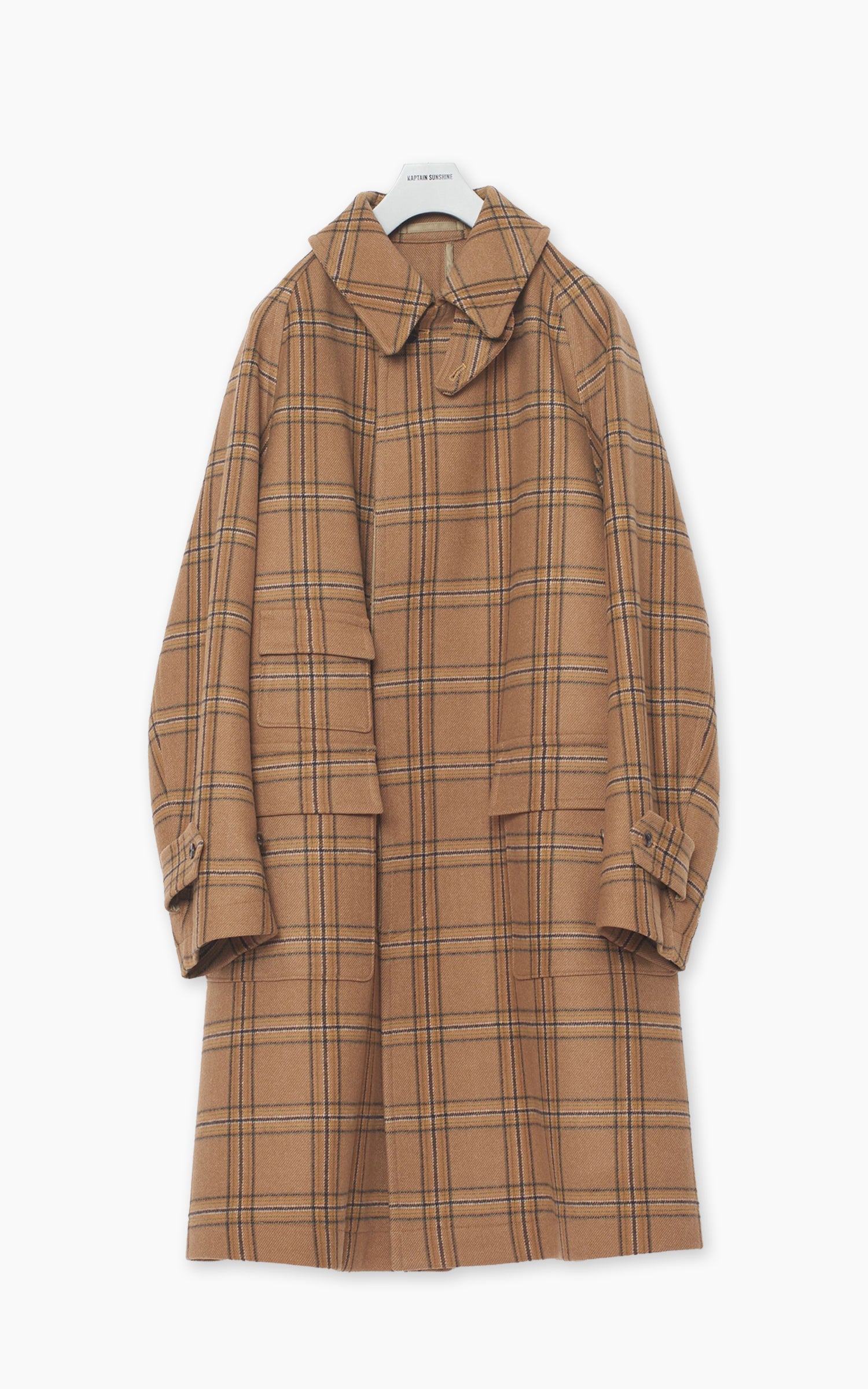 Traveller Coat Wool Plaid Beige