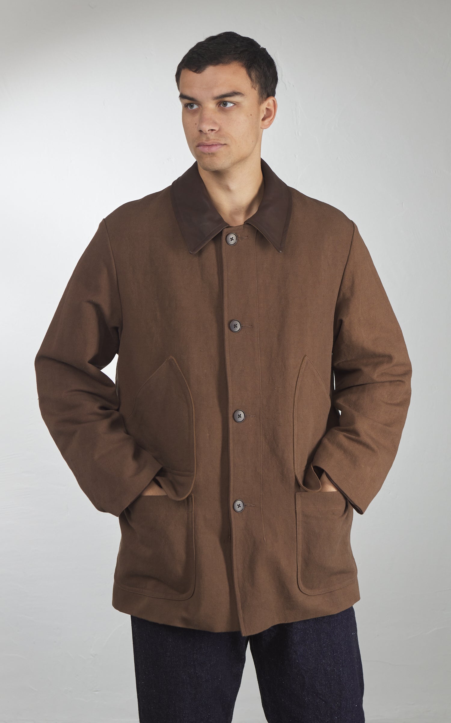 Kaptain Sunshine Cotton Hemp Work Coat Kakishibu