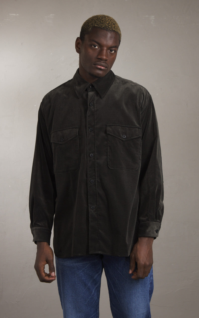 Kaptain Sunshine Corduroy C.P.O Shirt Jacket Charcoal