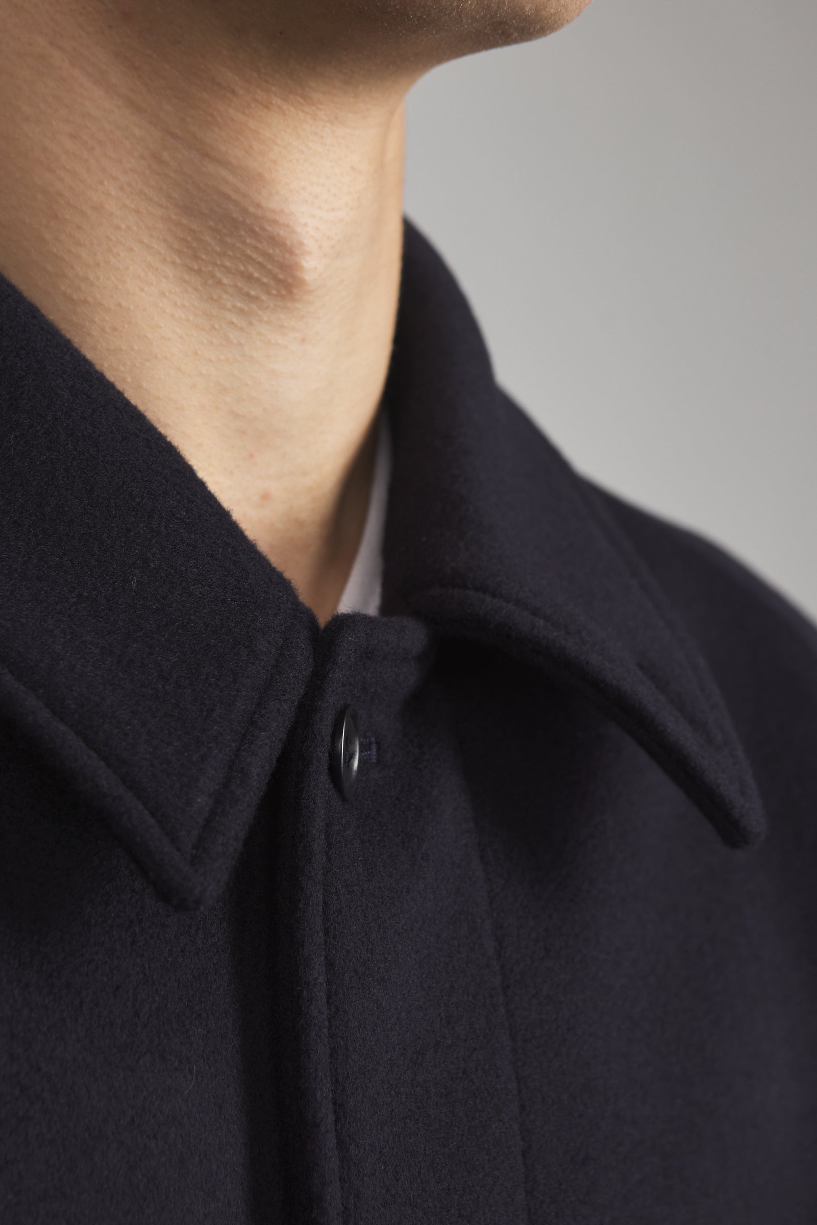 Kaptain Sunshine Walker Coat Cashmere Wool Navy