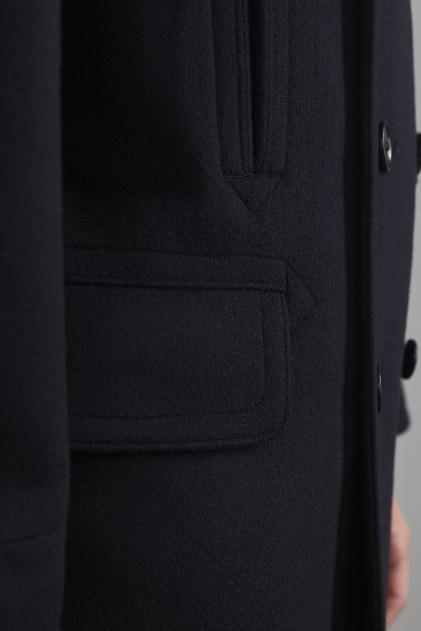 Kaptain Sunshine Pea Coat Cashmere Wool Navy