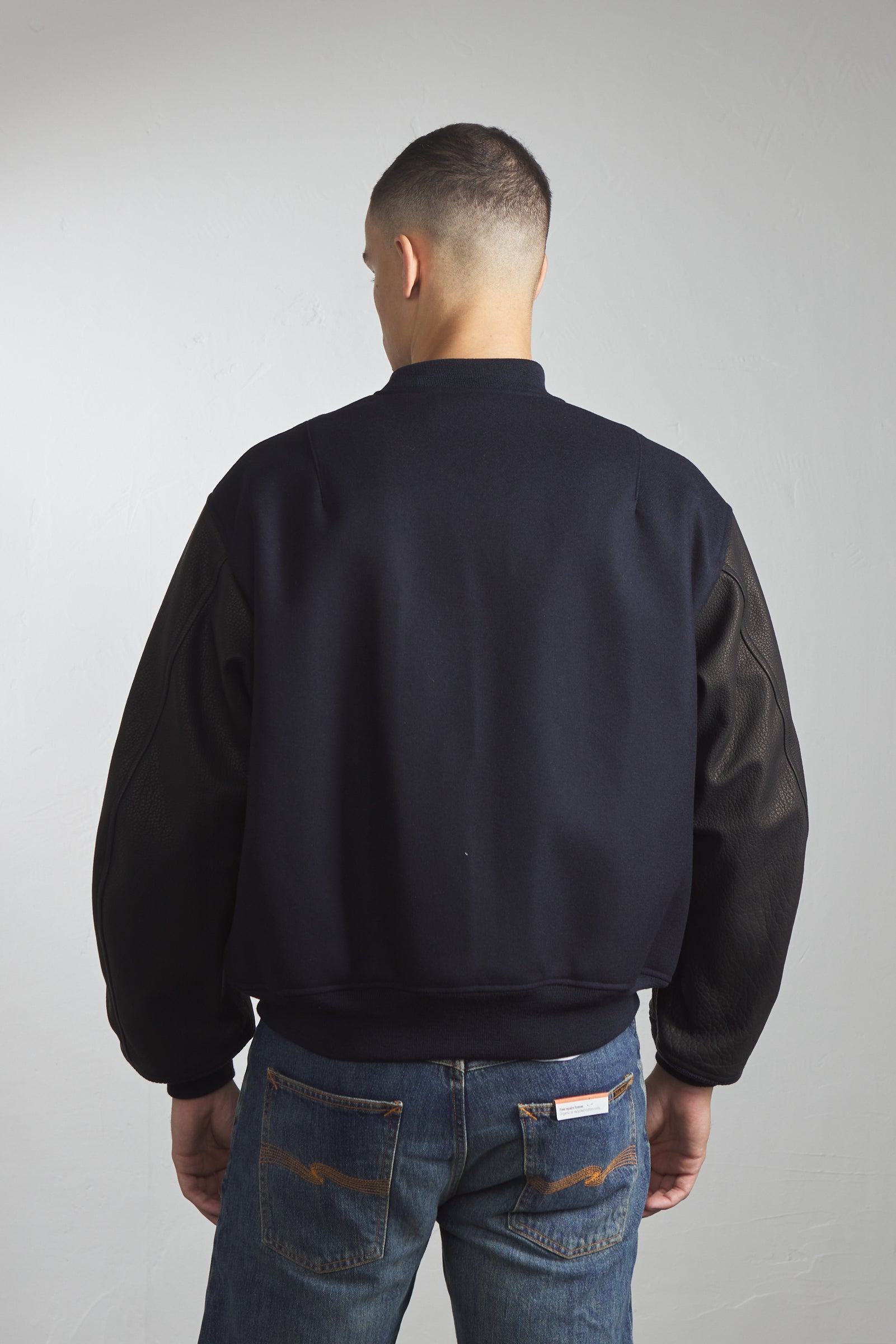 Kaptain Sunshine Melton Wool Bomber Jacket Navy