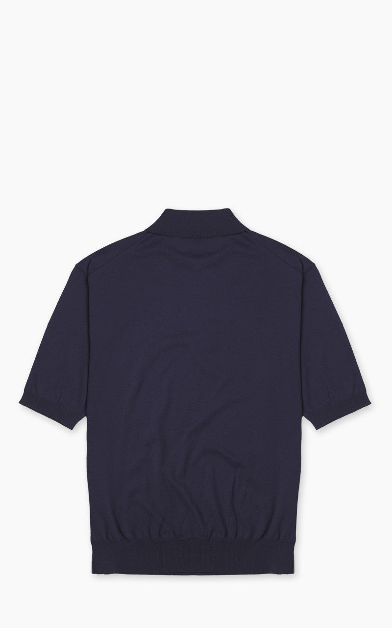 Kaptain Sunshine Cotton Knit Polo Shirt Navy