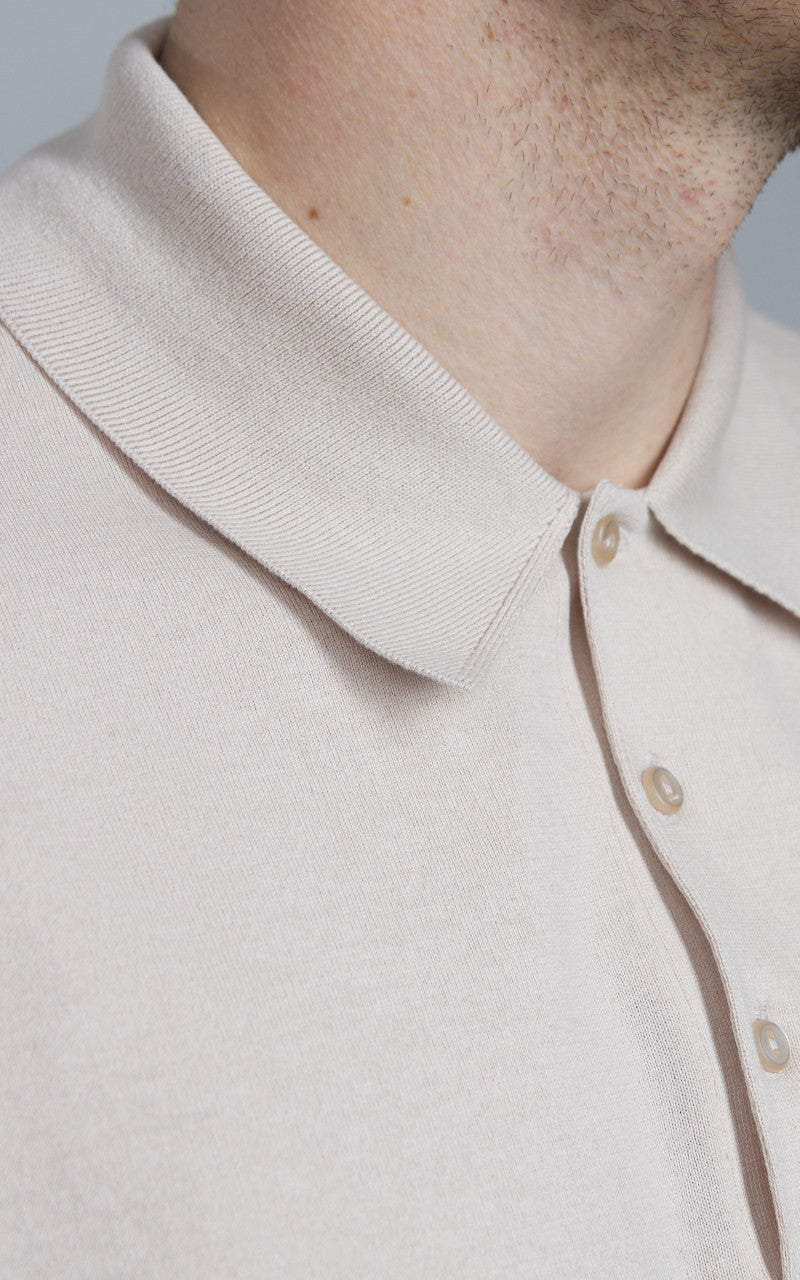 Kaptain Sunshine Cotton Knit Polo Shirt Sand Beige