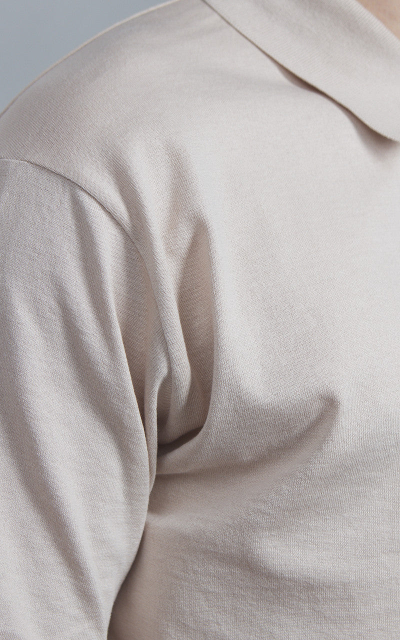 Kaptain Sunshine Cotton Knit Polo Shirt Sand Beige