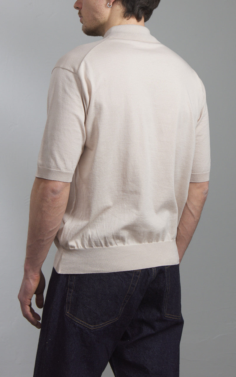 Kaptain Sunshine Cotton Knit Polo Shirt Sand Beige