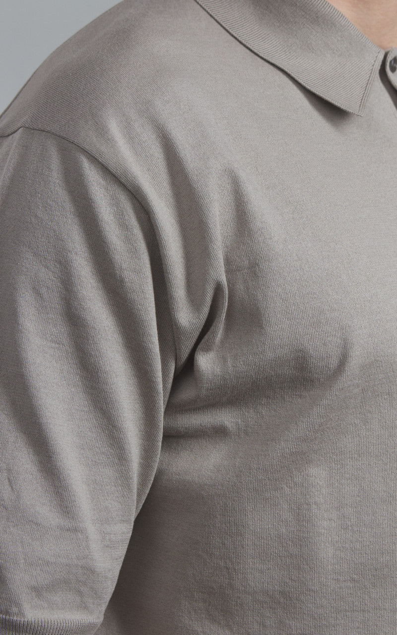 Kaptain Sunshine Cotton Knit Polo Shirt Taupe