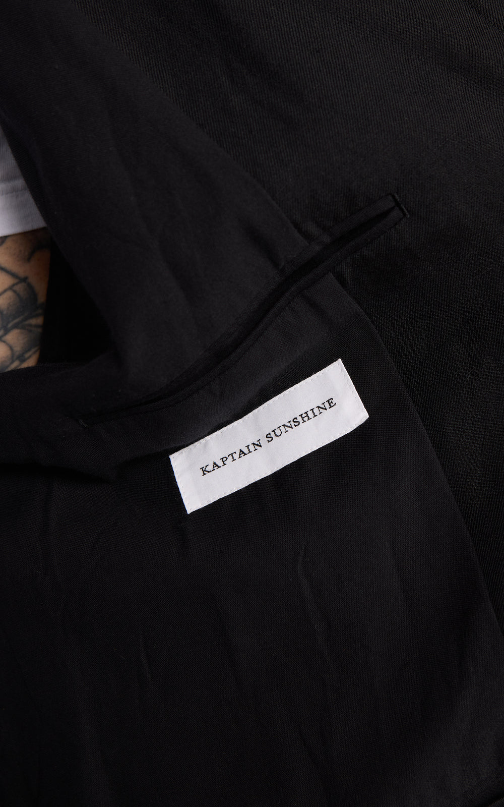 Kaptain Sunshine Cashmere Linen Walker Coat Black