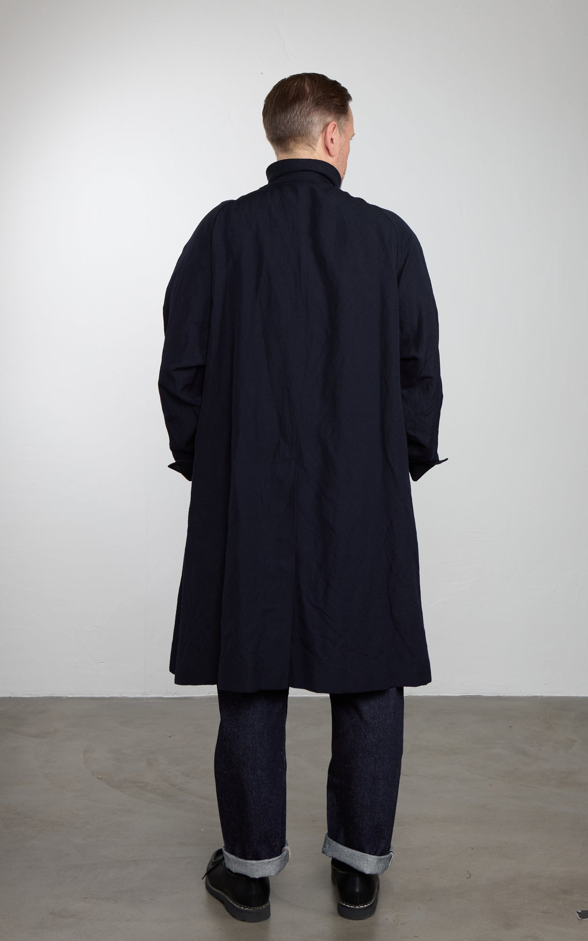 Kaptain Sunshine Cashmere Linen Walker Coat Navy