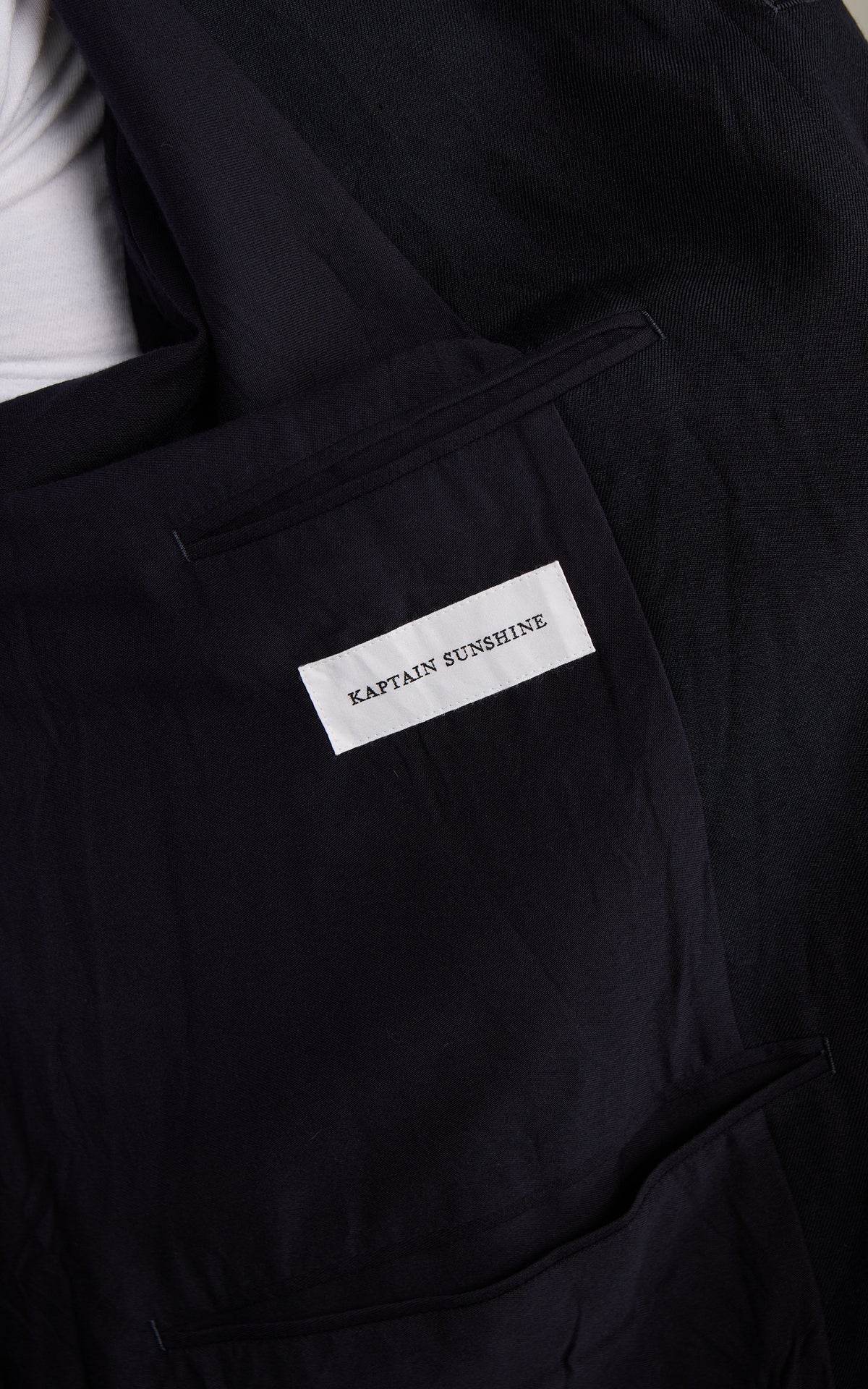 Kaptain Sunshine Cashmere Linen Walker Coat Navy